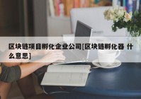 区块链项目孵化企业公司[区块链孵化器 什么意思]