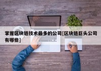 掌握区块链技术最多的公司[区块链巨头公司有哪些]